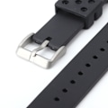 Miniatyrbilde 1 av 2: Erstatningsrem i svart silikon til klokke, vanntett med spenne for Submariner (18 mm / 0,71 tommer)