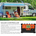 Miniatyrbild 7 av 8: PWM Solarkontroller 12V/24V Automatisk Identifiering Vattentät 28AWG Till 10AWG 20A Solarkontroller med 2 USB 5V Utgång LCD