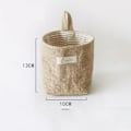 Miniatyrbild 5 av 5: Elegant Hängande Förvaringskorg, Bomull och Linne, Perfekt För Skrivbordsorganisation, Tredimensionell Kattdesign Ger Charm Till Ditt Utrymme, Set Om 3