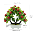 Miniatyrbillede 3 af 5: Simulering af frugt og blomster bonsai Ny stil Nyårsdekoration æble pottet hjem indendørs skrivebords pynt