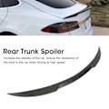 Miniatyrbild 6 av 8: 3 st. Bakluckespoilerläpp Splitter Kolfiberfärg Ersättning för Tesla Model 3 2017 till 2023