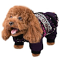 Miniatyrbild 2 av 2: Plush Hund Kläder Tjock Mjuk Kostym Håll Varmt för Höst Vinter Lila 12#