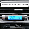 Miniatyrbild 2 av 5: Bilklocka Termometer Tunnformad LCD-display Luftventilklämma LED Digital Bilklocka Termometer