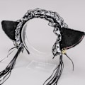 Miniatyrbild 2 av 5: Cat Ears Pannband och Cat Tail Bowtie Handledsdekorationer Set för black White
