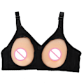 Miniatyrbillede 8 af 8: Silikon Brystform Sort Skulderrem Kunstig Falske Bryster til Crossdresser 1000g