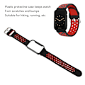 Pikkukuva 8 / 8: Hengittävä silikoninen ranneke Mi Band 7 Pro:lle, suojakotelolla - Musta punainen ja musta kotelo