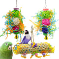 3-pack Fågelleksaker Tuggleksak Foderleksak Papegojbur Makuleringsleksak Fågelloofahleksaker Foderhängleksak för Nymfparakit Conure$Fåglar Tuggleksaker,