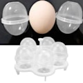 Miniatyrbilde 1 av 8: Gjennomsiktige plast eggformer - gjenbrukbare og påfyllbare eggeskall og eggstativ med 2-delt design - Nr. 2: 57x46mm / 2.2x1.8in