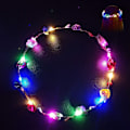 Miniatyrbilde 5 av 7: 12 stykker LED-blomsterkrone-pannebånd - multifarge glødende blomsterhårkrans Belysning Kranskrone til Halloween Cosplay-dekorasjon Bursdagsbryllup