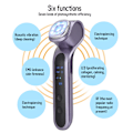 Miniatyrbild 3 av 4: 5-i-1 LED Fototerapi RF EMS Mikroström Vibration Uppvärmning Ansiktsvård Enheter Maskin Lila