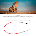 Miniatyrbillede 7 af 8: Throttle Kabel PU Rustfrit Stål Gravemaskine Accelerator Kabel Udskiftning til Hitachi EX330