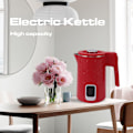 Miniatyrbild 7 av 8: 2000W 2L Elektrisk Vattenkokare i Rostfritt Stål med Automatisk Avstängning Dubbelväggig Elektrisk Tekanna Röd