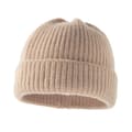 Varm stickad mössa för baby höst och vinter, barnmössa i akrylfiber med enfärgad design