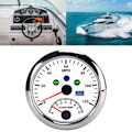 Pikkukuva 1 / 8: 85mm 0‑120MPH GPS-nopeussensori Mittarilla ja Kierroslukumittarilla 8000 RPM Ylinopeusvaroittimella LCD Punainen Taustavalo 12V/24V Autolle Veneelle ATV:lle Valkoinen