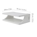 Miniatyrbild 1 av 2: Väggmonterad TV-boxhylla för vardagsrum - Set-top Box-fäste, hyllplan, routerförvaring (Vit)