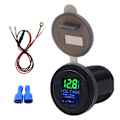 Miniatyrbilde 2 av 3: USB-porter Bil Lader Spenningsvisning Voltmeter Kjøretøy Strøm IP66 Vanntett 2.1AGrønn DC12-24V