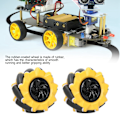 Pikkukuva 8 / 8: Mecanum-pyörät Omni-suuntaiset Älyrobottiauto-osat Tarvikkeet DIY-lelukomponentit 80 mm (1 pari)