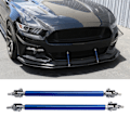 Miniatyrbillede 1 af 8: 2 stk Bumper Lip Diffuser Stang 15cm Strækbar Rustfrit Stål Splitter Støtte Tie Pull Bar Blå
