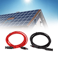Pikkukuva 1 / 8: 1 Pari Aurinkoenergiajatkojohtoa 6mm² PPE Kupari-eristetty Aurinkopaneeli Johtoadapteri RV PV-järjestelmälle 4m / 13.1ft