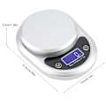 Miniatyrbillede 1 af 2: Køkkenvægt i rustfrit stål, digital multifunktionsvægt med LCD-display (1g-5kg) Sølv