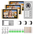 Miniatyrbild 2 av 8: 100-240V 7 tum 720P WIFI Pekskärm Intercom 3 Monitorer Dörrklocka EU-kontakt
