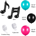 Miniatyrbild 2 av 5: Tik Music Tok Tema Ballonger, Naturliga Latex Party Tillbehör Med Hållbart Bågkit, Konfettiballong För Flickor Tonåringar 80-Tals 90-Tals Disco Karaoke Party