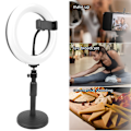 Miniatyrbillede 6 af 8: PULUZ 7,9 tommer LED Ringlys Mobiltelefon Live Broadcast Desktop Beslag Kit PKT3073B