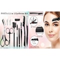 Miniatyrbild 7 av 8: Eyebrow Razor, 11 i 1 Eyebrow Kit, Multipurpose Exfoliating Tool Face Razor för kvinnor, inklusive ansiktstrimmerrakapparat, ögonbrynsborste, sax,