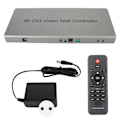 Miniatyrbild 2 av 8: Videoväggkontroller 4K Multi Display Modes HD Multimedia Interface Splitter Processor med Fjärrkontroll 100‑240V EU-kontakt