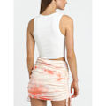 Pikkukuva 7 / 8: Rypytetty Ribbed Bodycon-hame Solmiva Tie Dye Elastisilla Sivuilla Vetoketjulla Rypytetty Bodycon-hame Naisille Treffailuun Vaaleanpunainen L