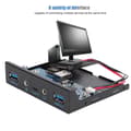 Miniatyrbillede 7 af 8: Robust USB3.0 HUB, 3,5 tommer frontpanel USB 3.1-udvidelse med Type-C-interface og 5 Gbps hastighed, sandblæst metalhus til PC-tårne