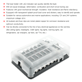 Miniatyrbillede 1 af 7: 12-vejs Sikringsboks Bil Båd Vandtæt Sikringsholder Blok M5 Stud med LED-indikator 12V‑32V