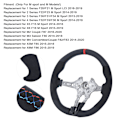 Miniatyrbillede 8 af 8: For M Performance V2 Fladbund Nappa Suede Ratstyre Udskiftning til F8X M2 M3 M4 (Rød 12-Timers Ring)