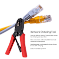 Miniatyrbillede 7 af 8: Netværks Crimping Værktøj Multifunktionel Høj Effektivitet Ratchet Crimper Stripper Tang Netværks Crimp Værktøj HT 2008R