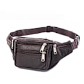 Miniatyrbillede 3 af 4: Unisex Læder Taljepose Multi Lommer Casual Fanny Pack Bærbar Bælte Lynlås Taske