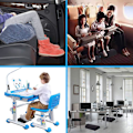 Miniatyrbild 7 av 8: Bärbart Komfort Fotstöd Under Skrivbordet, Halkfri Ergonomisk Fotpallskudde i Memory Foam, Halvcirkelformad Design för Optimal Benavlastning, Förbättra Hållningen