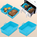 Miniatyrbilde 2 av 4: Airfryer silikonform Airfryer silikonbeholder rektangulær Airfryer silikonbrett blue routine