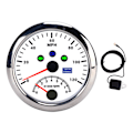 Pikkukuva 2 / 8: 85mm 0‑120MPH GPS-nopeussensori Mittarilla ja Kierroslukumittarilla 8000 RPM Ylinopeusvaroittimella LCD Punainen Taustavalo 12V/24V Autolle Veneelle ATV:lle Valkoinen