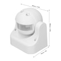 Miniatyrbild 6 av 8: Rörelsesensor Detektorbrytare Vattentät Intelligent Strålningsfri ABS-Hölje Infraröd PIR Rörelsesensor AC110‑240V Vit