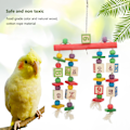 Miniatyrbild 6 av 8: Bird Block Tugleksak Färgglad Livsmedelsklassad Trä Fågelbur Hängande Leksak för Medelstora Stora Parakiter