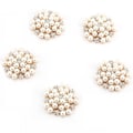Miniatyrbillede 2 af 2: 5 stk DIY Perle Rhinestone Dekoration Flatback Spænde Bryllup Invitation Hårbue (Guld)