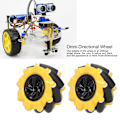 Pikkukuva 7 / 8: Mecanum-pyörät Omni-suuntaiset Älyrobottiauto-osat Tarvikkeet DIY-lelukomponentit 80 mm (1 pari)
