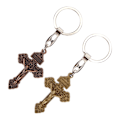 Miniatyrbillede 7 af 8: 2 stk Kors Nøglering Elegant Legering Retro Jesus Religiøs Nøglering til Punge Rygsække Møntpunger Bilspejle