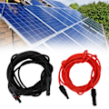 Miniatyrbilde 1 av 8: 10AWG Solcellepanel Forlengelseskabel med Kontakt 1.8KV Fotovoltaisk Forlengelsesledning (Rød 6m Svart 6m)