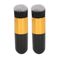 Miniatyrbillede 2 af 8: 2 stk. Chubby Makeup Brush Portable Fluffy Soft Syntetisk Chubby Kosmetikbørste Sort Guld