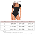 Miniatyrbillede 3 af 3: Kvindes Kortærmet Bodysuit Slank Pasform Ren Farve Knappet Trusser Bodysuit til Sommerbrug Sort M