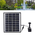 Miniatyrbillede 8 af 8: Solcellefontæne 10V 6W Nem Installation 0‑200L/h Anti-Tilstopning Udskiftelig Dysespids Solfuglebad til Dam Pool Have