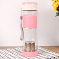 Miniatyrbillede 1 af 2: 550ML Bærbar Forseglet Lækagesikker Vand- og Te-Flaske Med Si til Rejse, Kontorbrug - Pink