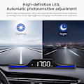 Pikkukuva 7 / 8: Auton LED-GPS-nopeusmittari nopeuden (MPH) ja ajomatkan näyttämiseen, ylinopeusvaroittimella, digitaalinen nopeusmittari HUD