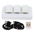 Miniatyrbilde 2 av 8: Hvit Mini 3-Tasters Tastatur ABS Bluetooth-Mottaker USB Komfortabel Håndfølelse Programmering LED Spilltastatur for Hjemmet